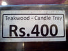 Teakwood-Candle Tray in Sapeli